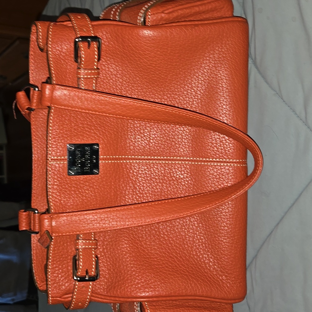 Dooney & Bourke Orange Leather Shoulder Bag